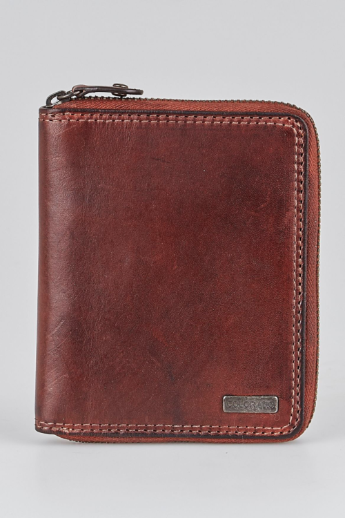 RFID Leather Zip Wallet